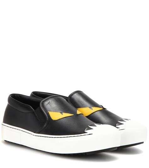 fendi slip on sneakers black|fendi sneakers black and yellow.